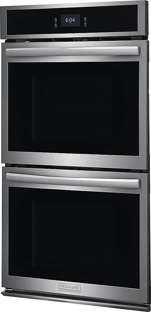 Left. Frigidaire - Gallery 27" Double Electric Wall Oven with Total Convection - Stainless Steel.