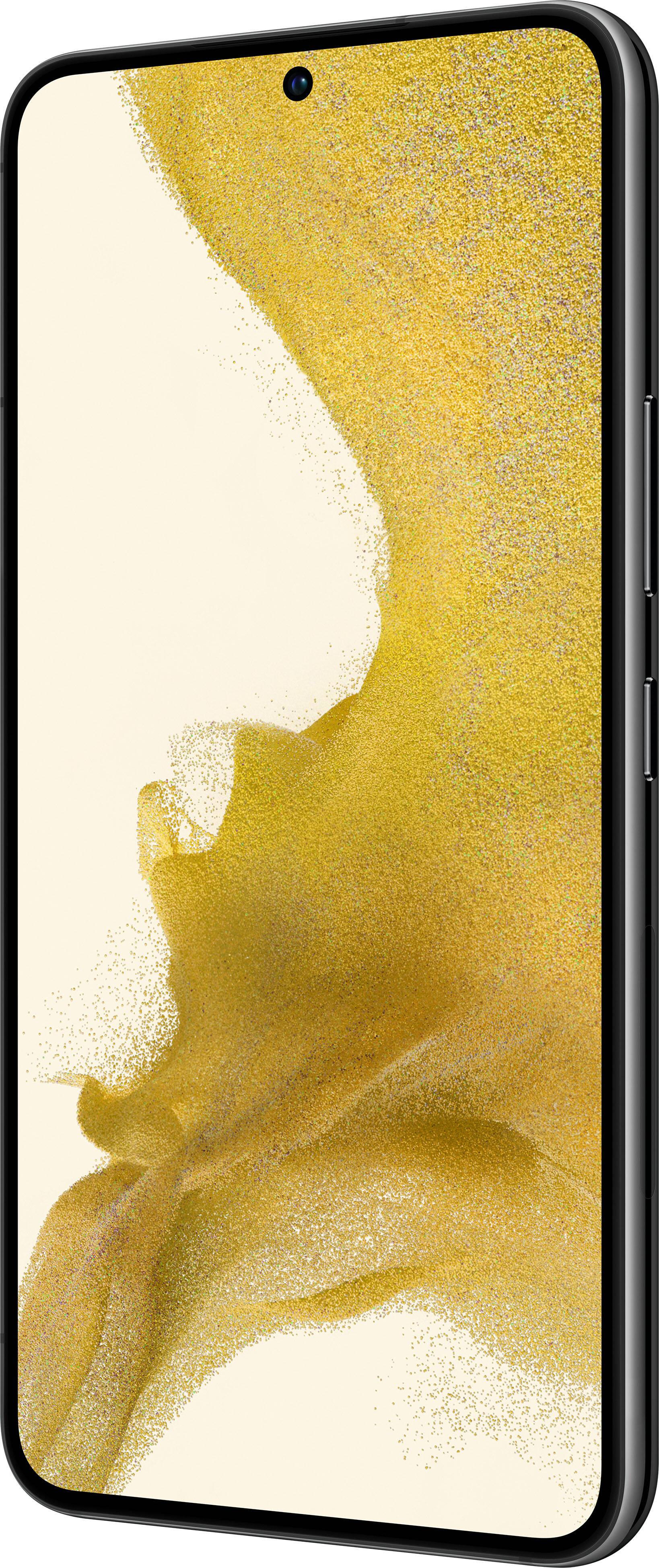 Left View: Samsung - Galaxy S22 256GB - Phantom Black (AT&T)