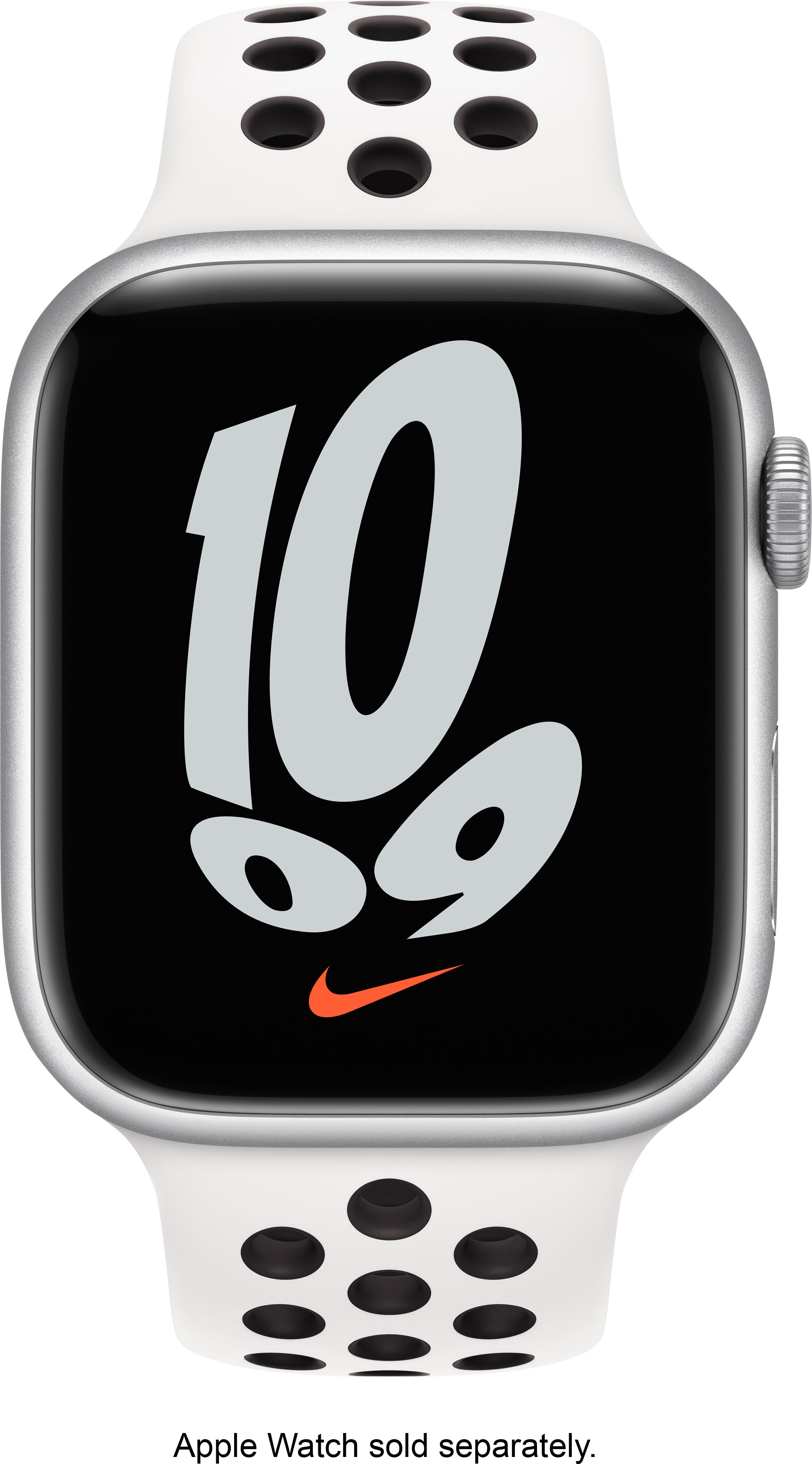 Left View: Nike Sport Band S/M for Apple Watch 41mm - Summit White/Black