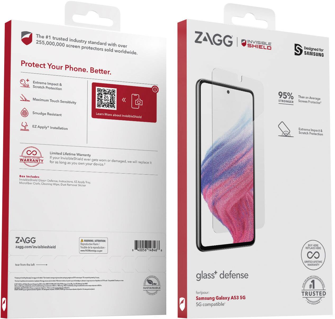 ZAGG InvisibleShield Glass+ Defense Screen Protector for Samsung