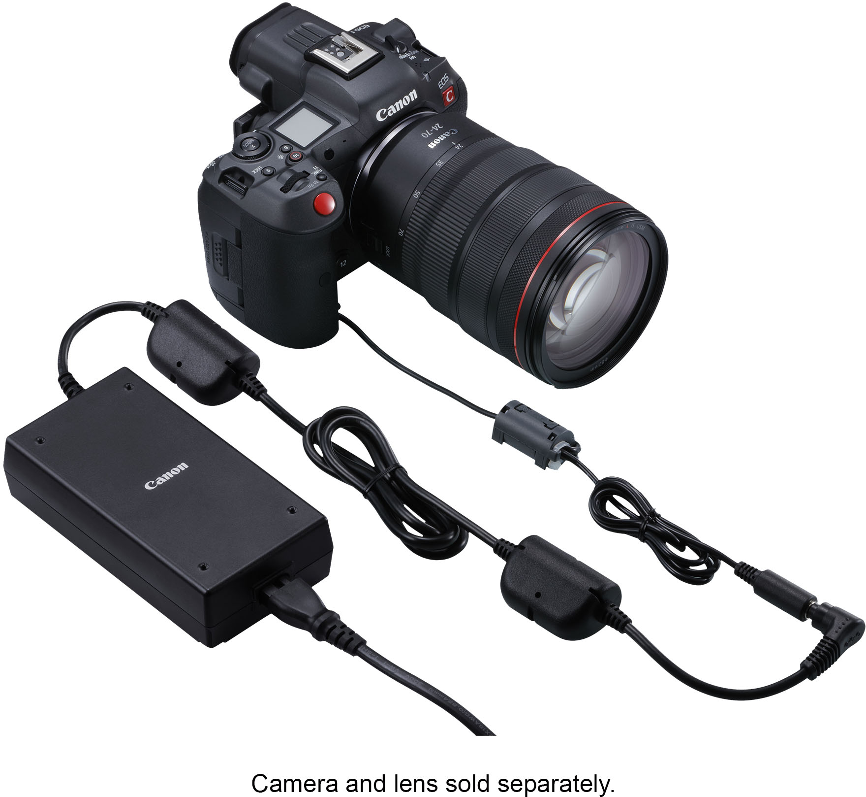 Angle View: Canon - DC Coupler DR-E6C for EOS R Series Cameras - Black