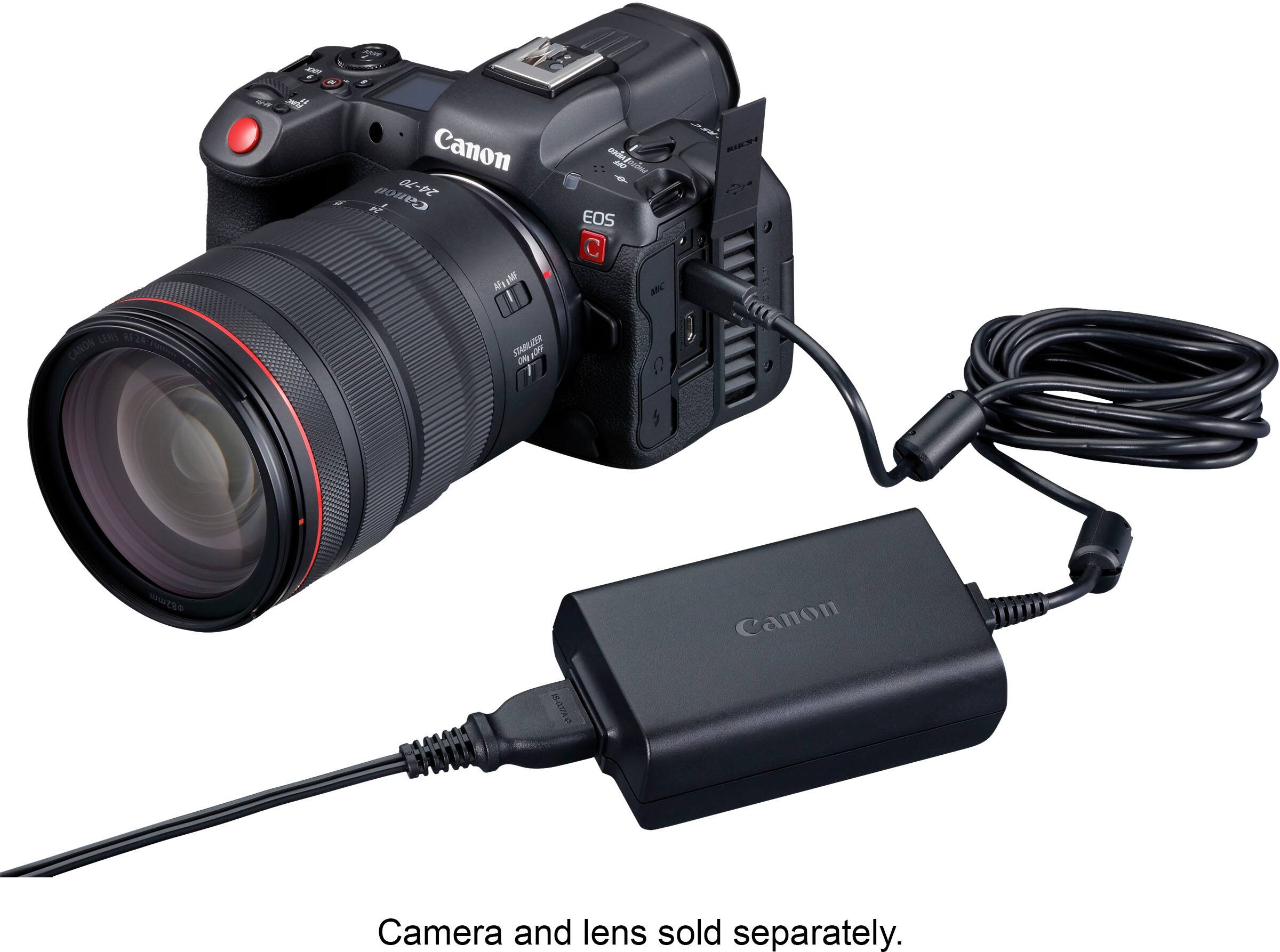 Front. Canon - DC Coupler DR-E6C for EOS R Series Cameras - Black.