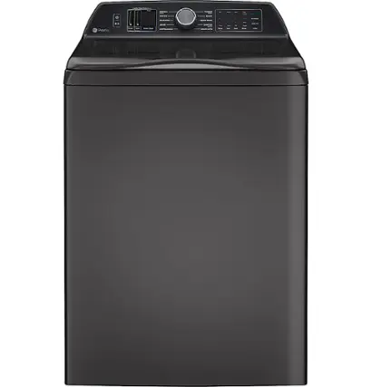 GE Profile - 5.3 Cu. Ft. High Efficiency Smart Top Load Washer with Smarter Wash Technology, Easier Reach & Direct Drive Motor - Diamond Gray