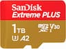 SANDISK - 1TB Extreme PLUS microSDXC UHS-I Memory Card with Adapter, R/W up to 250/170MB/s
