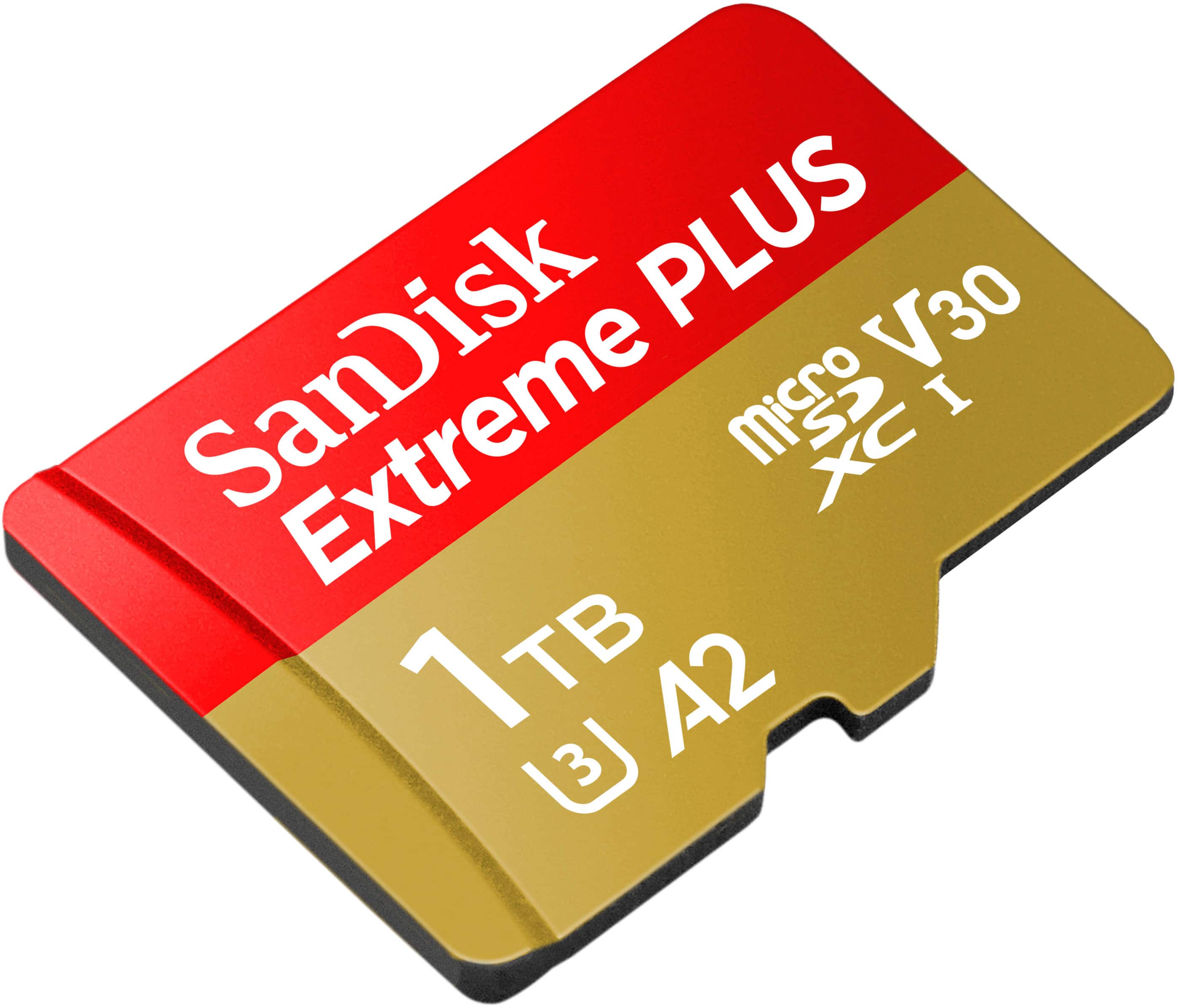 Alt View 12. SanDisk - Extreme PLUS 1TB microSDXC UHS-I Memory Card - Red/Gold.