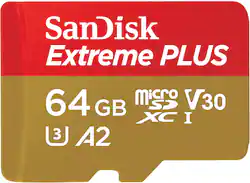 SanDisk - Extreme PLUS 64GB microSDXC UHS-I Memory Card - Front_Zoom