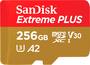SANDISK - 256GB Extreme PLUS microSDXC UHS-I Memory Card, R/W up to 200/140MB/s