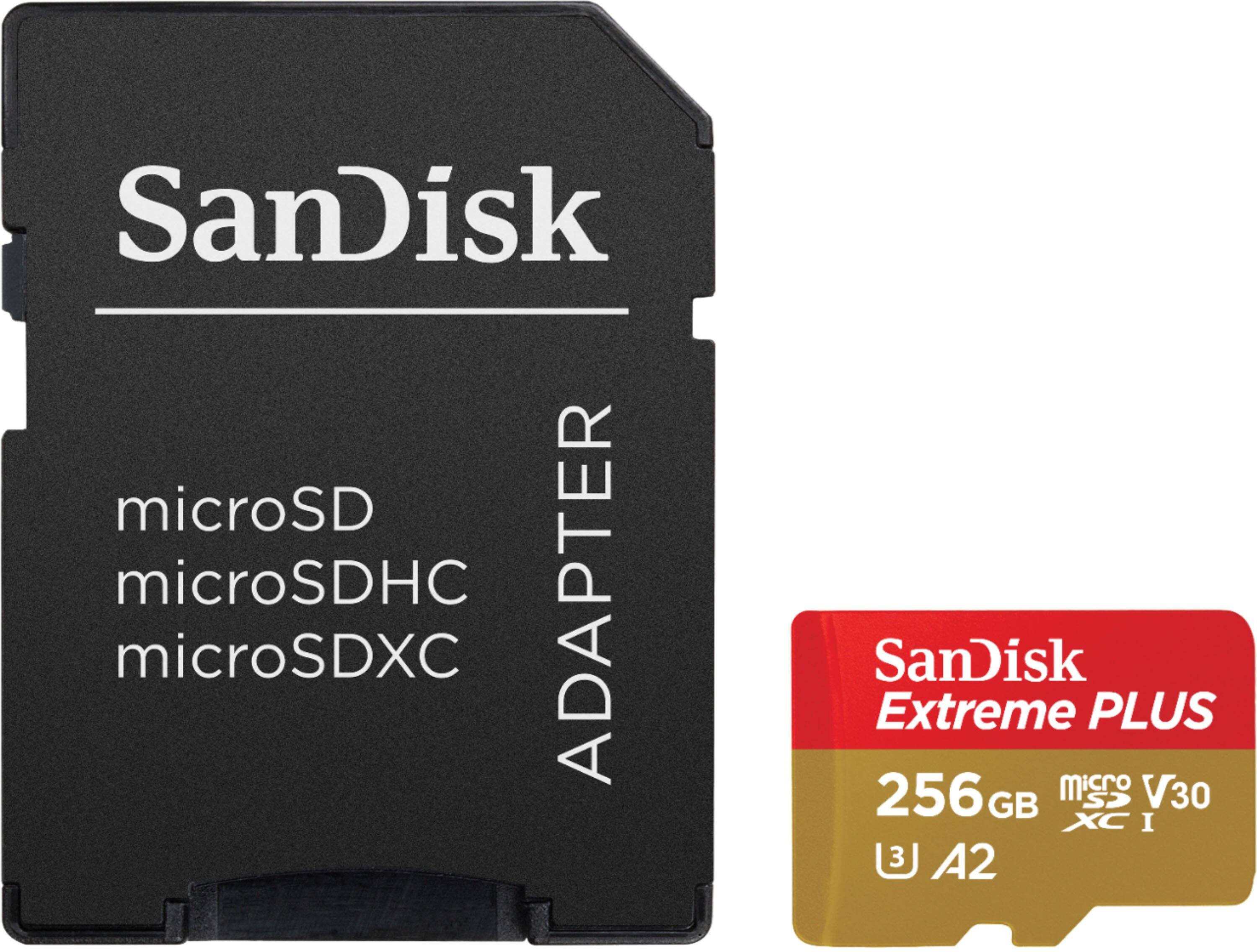 Alt View 11. SanDisk - Extreme PLUS 256GB microSDXC UHS-I Memory Card - Red/Gold.