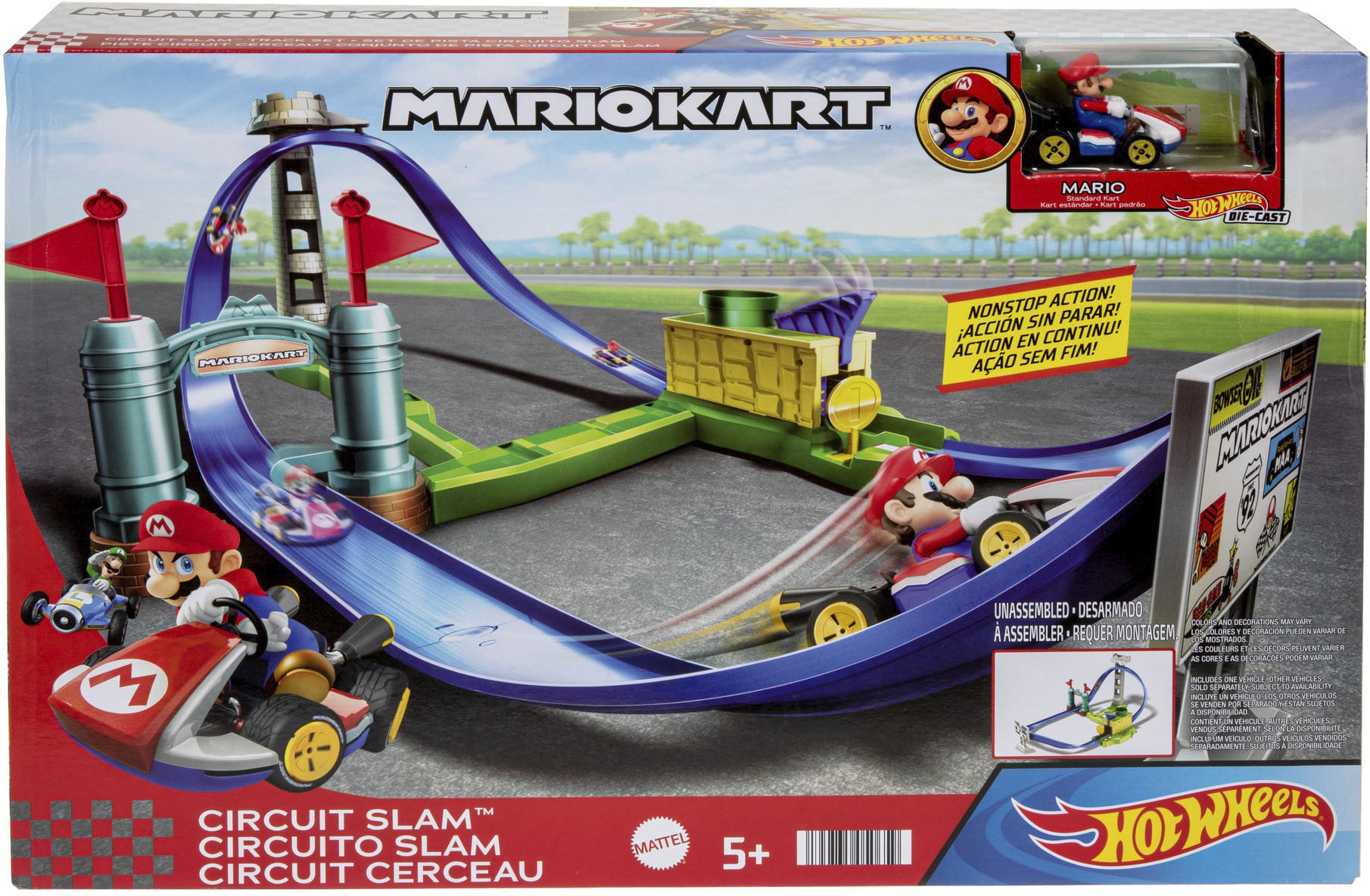Hot Wheels MarioKart Circuit Slam Track Set HGK59 - Best Buy