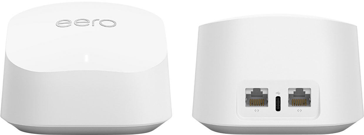 Angle View: eero - 6+ AX3000 Dual-Band Mesh Wi-Fi 6 System (2-pack) - White