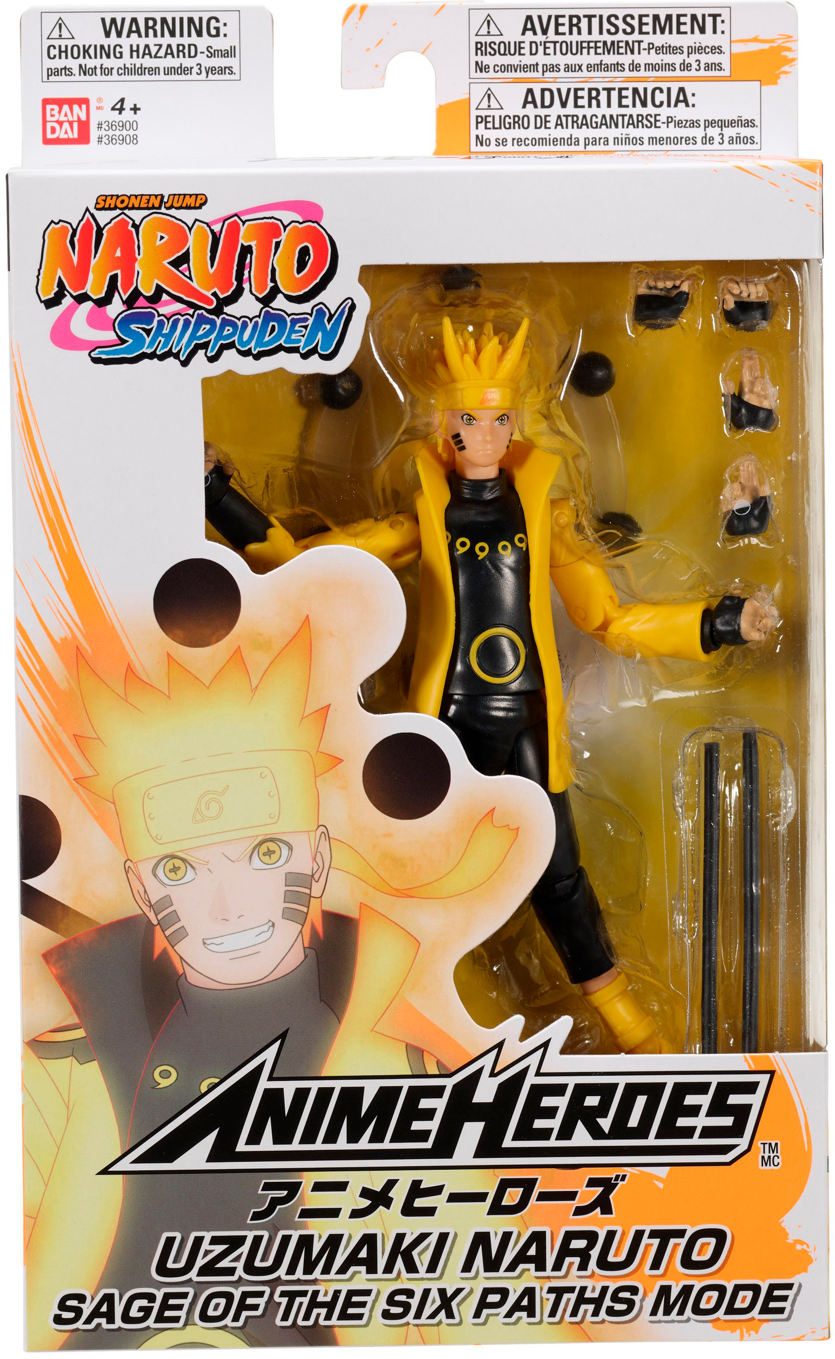Bandai Anime Heroes Naruto 6.5 Action Figure Uzumaki Naruto Sage of Six  Paths Mode 36908 - Best Buy