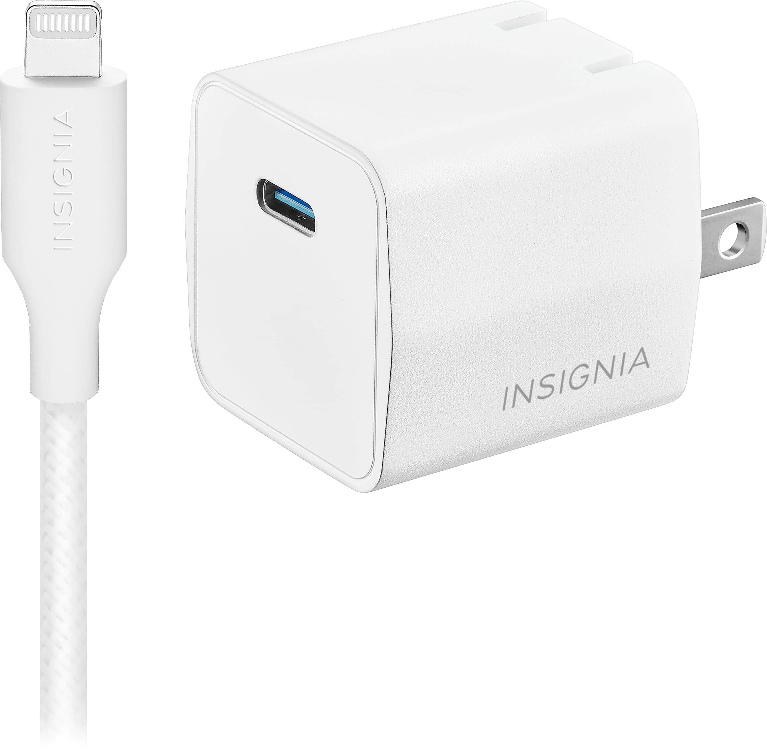 Alt View 11. Insignia™ - 20W USB-C Fast Charger Kit for iPhone 14/13/12/11/X/8 series, iPhone SE - White.