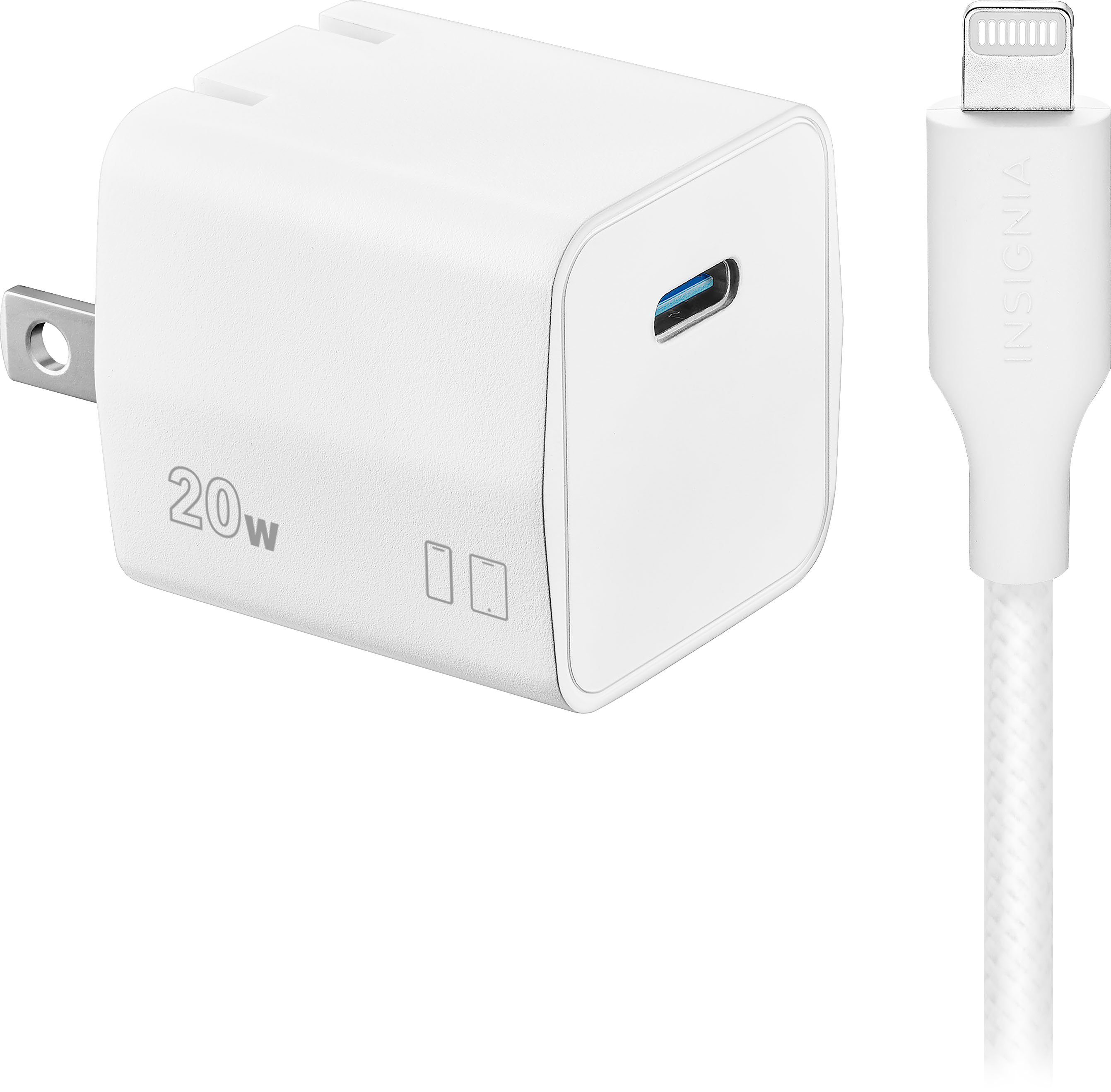 Insignia™ 20W USB-C Fast for iPhone 14/13/12/11/X/8 series, iPhone SE NS-MW320C1W22B - Best Buy