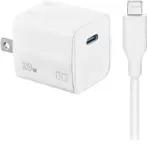Front. Insignia™ - 20W USB-C Fast Charger Kit for iPhone 14/13/12/11/X/8 series, iPhone SE - White.