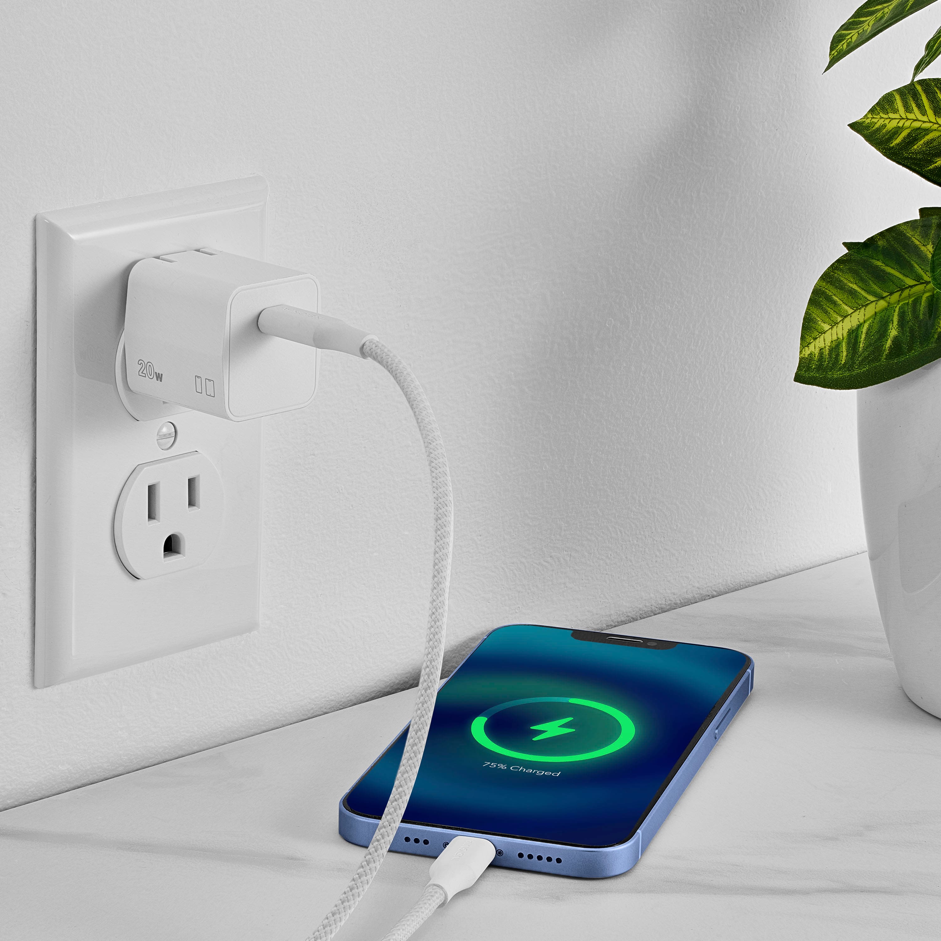 Alt View 17. Insignia™ - 20W USB-C Fast Charger Kit for iPhone 14/13/12/11/X/8 series, iPhone SE - White.