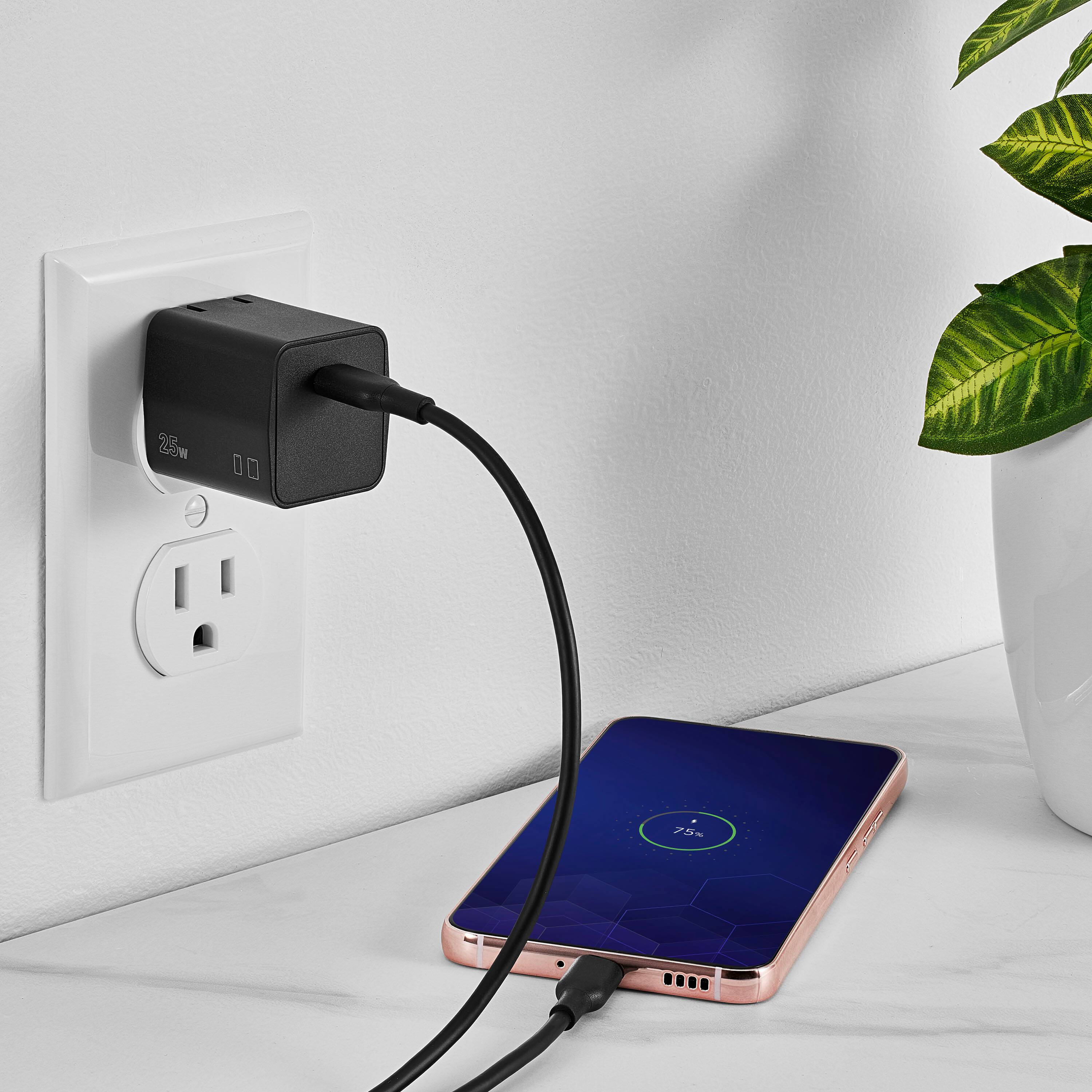 Alt View 16. Insignia™ - 25W Foldable Compact USB-C Wall Charger for Samsung Smartphones, iPhone, Tablets and More - Black.