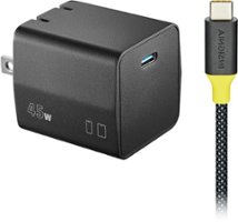 Insignia™ - 45W USB-C Compact Super Fast Charging Wall Charger Kit for USB-C Smartphones & Tablets - Black - Front_Zoom