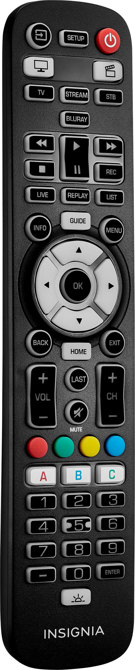 Angle. Insignia™ - 5-Device Backlit Universal Remote - Black.