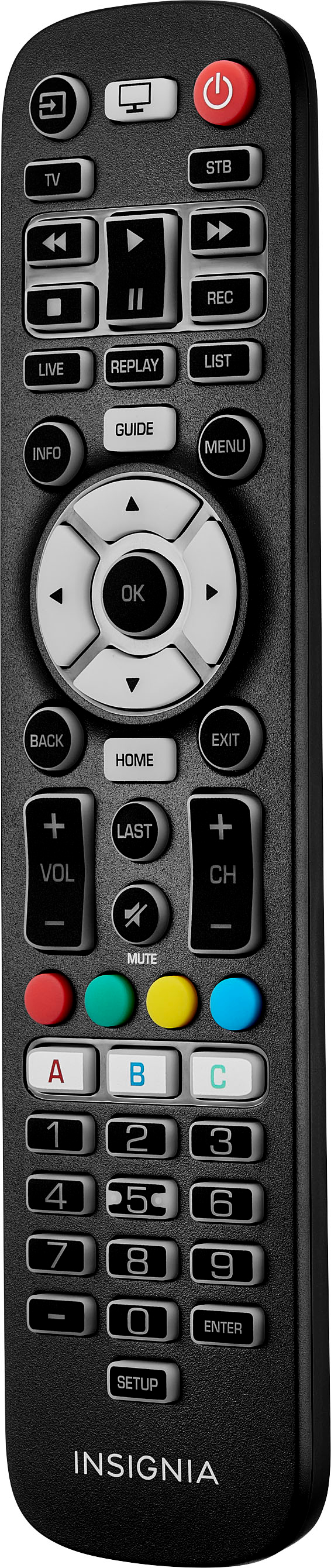 Left View: Insignia™ - 3-Device Universal Remote - Black
