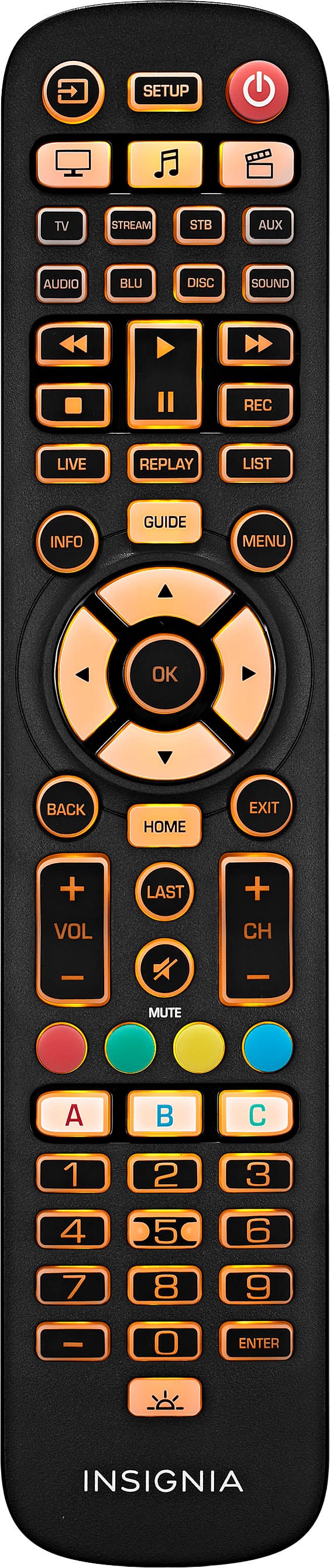 Alt View 14. Insignia™ - 8-Device Backlit Universal Remote - Black.