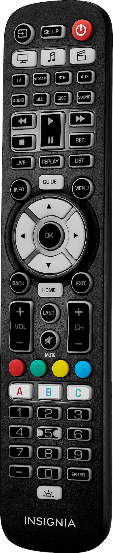 Insignia™ 8 Device Backlit Universal Remote Black NS-RMT8D21 - Best Buy
