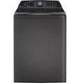 Front. GE Profile - 5.4 Cu Ft High Efficiency Smart Top Load Washer with Smarter Wash Technology, Easier Reach & Direct Drive Motor - Diamond Gray.
