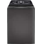 GE Profile - 5.4 Cu. Ft. High Efficiency Smart Top Load Washer with Smarter Wash Technology, Easier Reach & Direct Drive Motor - Diamond Gray