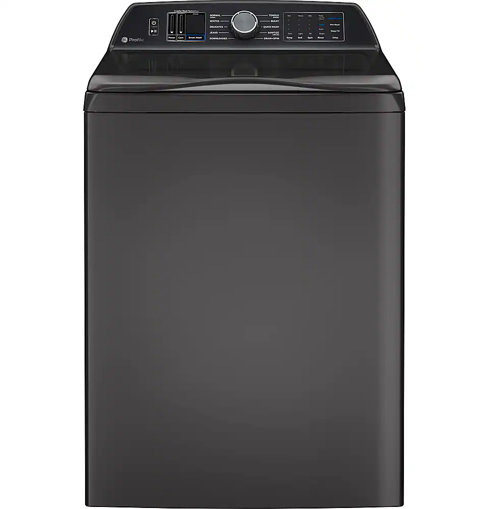 GE Profile - 5.4 Cu. Ft. High Efficiency Smart Top Load Washer with Smarter Wash Technology, Easier Reach & Direct Drive Motor - Diamond Gray