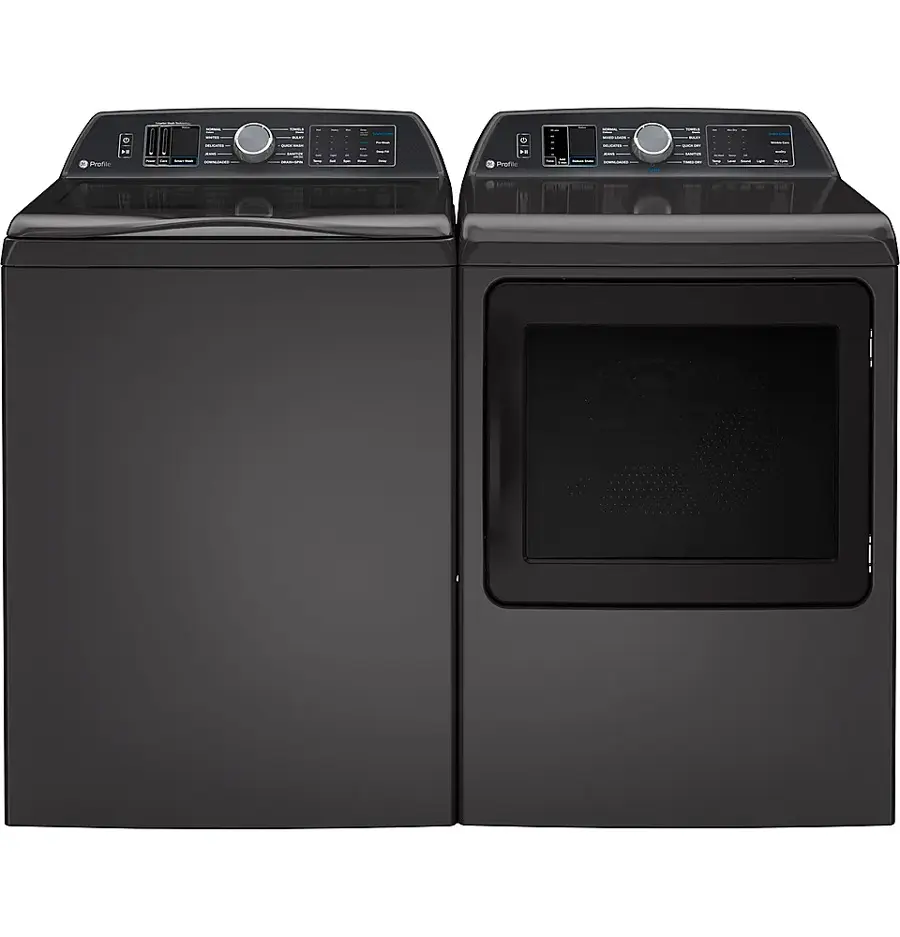 Alt View 2. GE Profile - 5.4 Cu Ft High Efficiency Smart Top Load Washer with Smarter Wash Technology, Easier Reach & Direct Drive Motor - Diamond Gray.