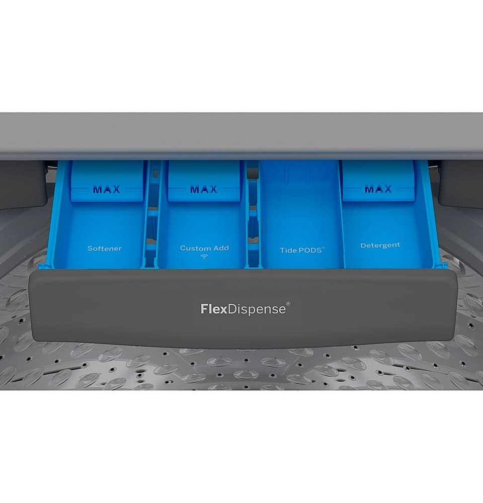 Alt View 12. GE Profile - 5.3 Cu Ft High Efficiency Smart Top Load Washer with Smarter Wash Technology, Easier Reach & Direct Drive Motor - White.