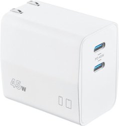 Insignia™ - 45W Dual Port USB-C Compact Wall Charger for All Mobile Devices - White - Front_Zoom