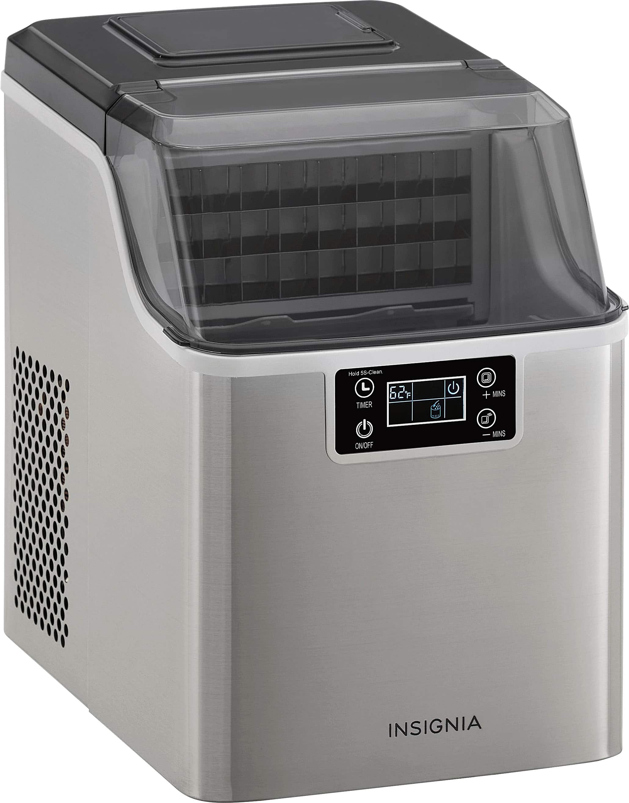 Angle. Insignia™ - Portable Clear Ice Maker with Auto Shut-off - Stainless Steel.