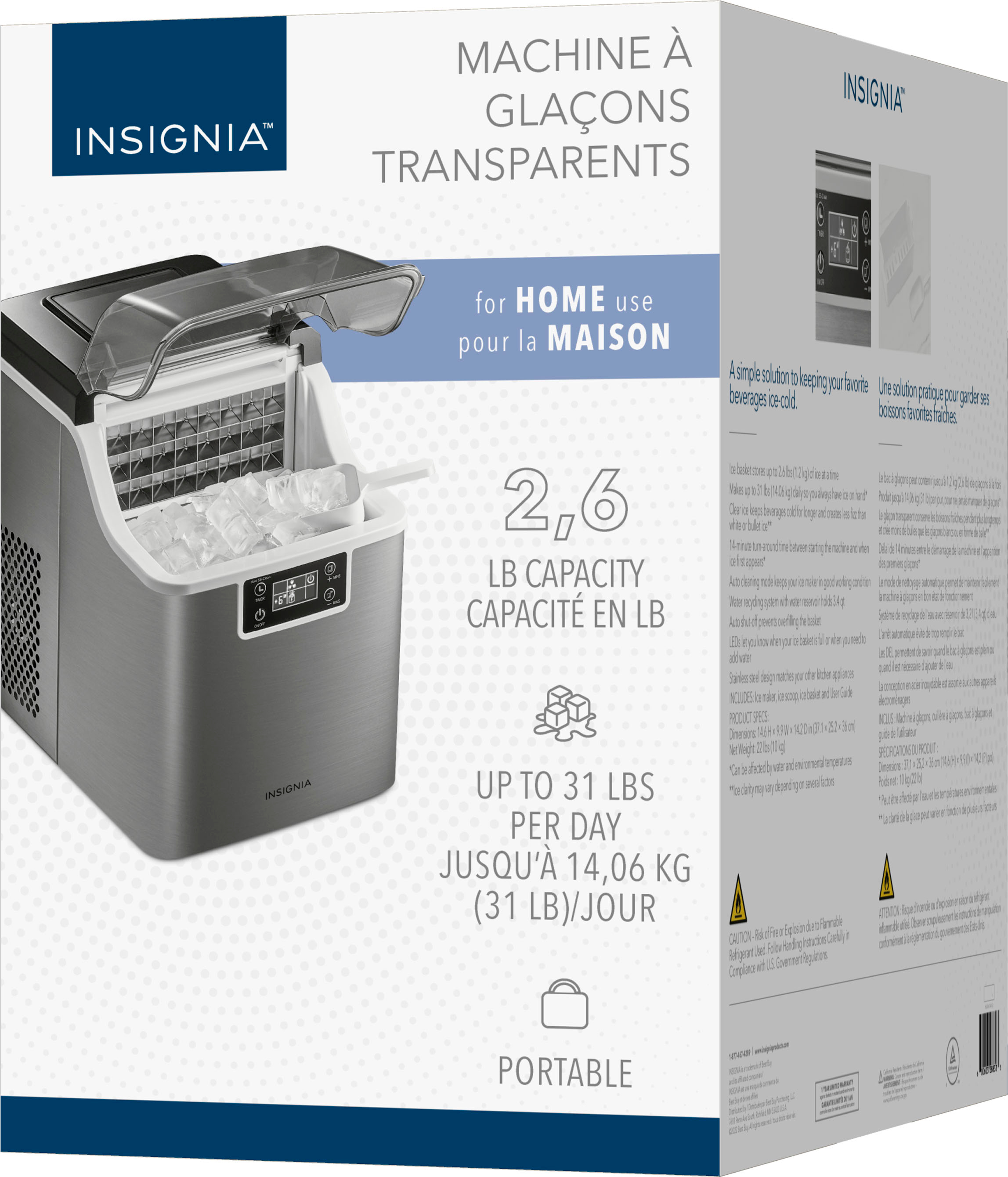 Insignia™ - Portable Ice Maker with Auto Shut-Off - Silver NS