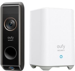 eufy Security - Smart Wi-Fi Dual Cam Video Doorbell 2K Battery Operated/Wired with Google Assistant and Amazon Alexa - Black - Front_Zoom