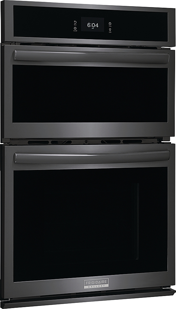 Angle View: Frigidaire - 27" Built-in Electric Wall Oven/Microwave Combination - Black Stainless Steel