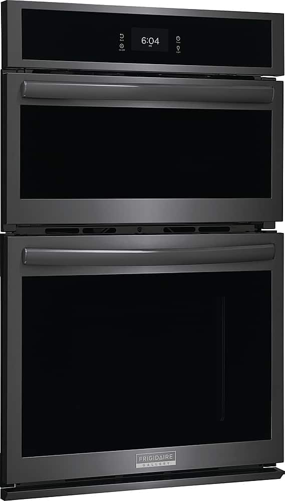 Angle View: Frigidaire - 27" Built-in Electric Wall Oven/Microwave Combination - Black Stainless Steel