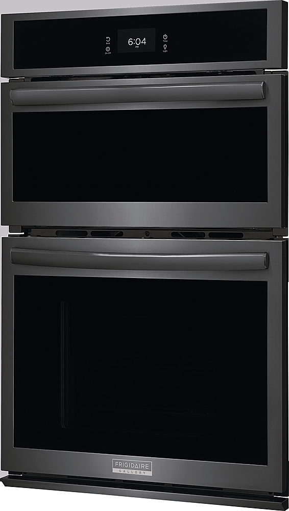 Left View: Frigidaire - 27" Built-in Electric Wall Oven/Microwave Combination - Black Stainless Steel