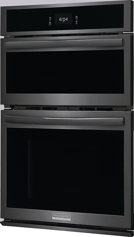 Left. Frigidaire - 27" Built-in Electric Wall Oven/Microwave Combination - Black Stainless Steel.