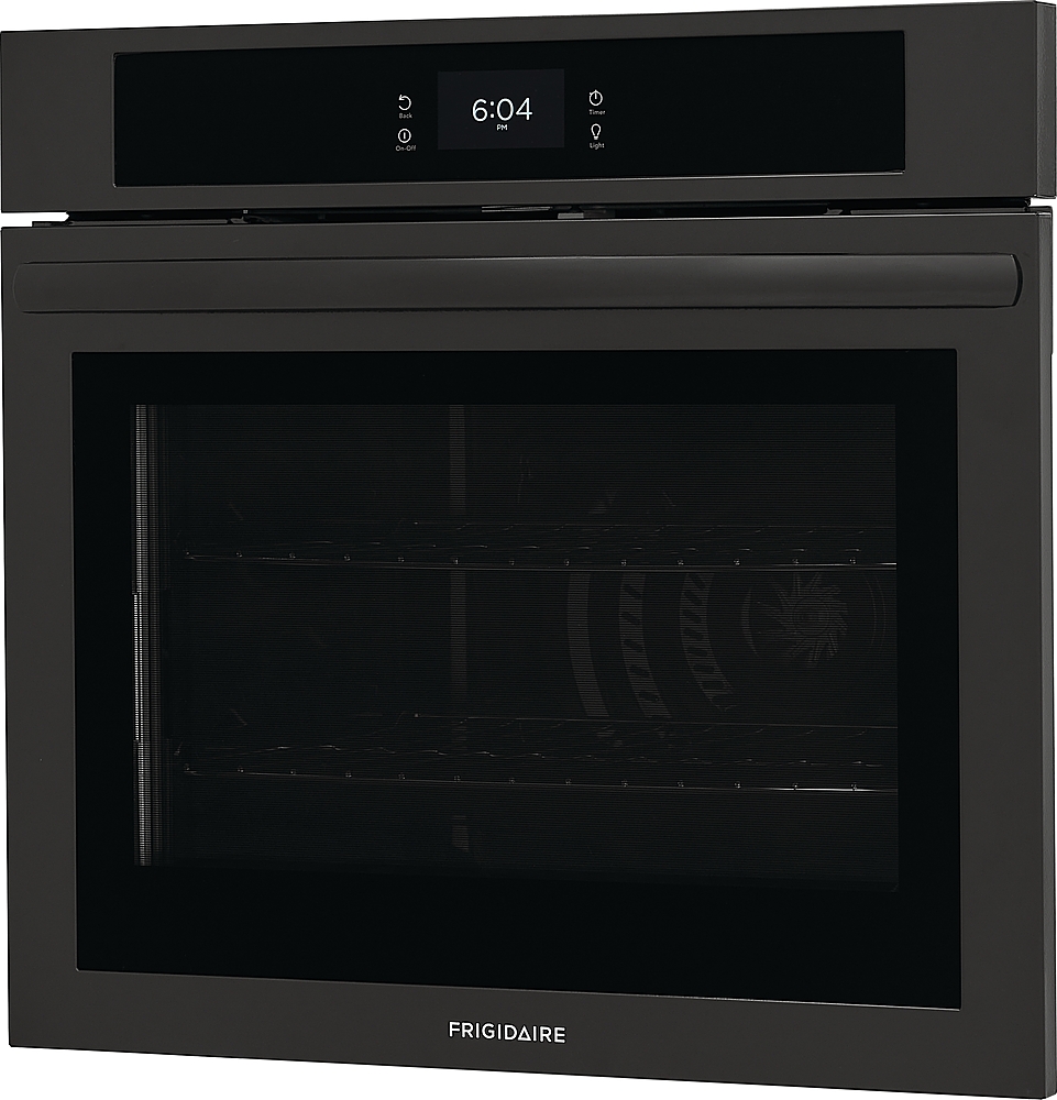 Left View: Frigidaire - 30" Built-in Single Electric Wall Oven with Fan Convection - Black