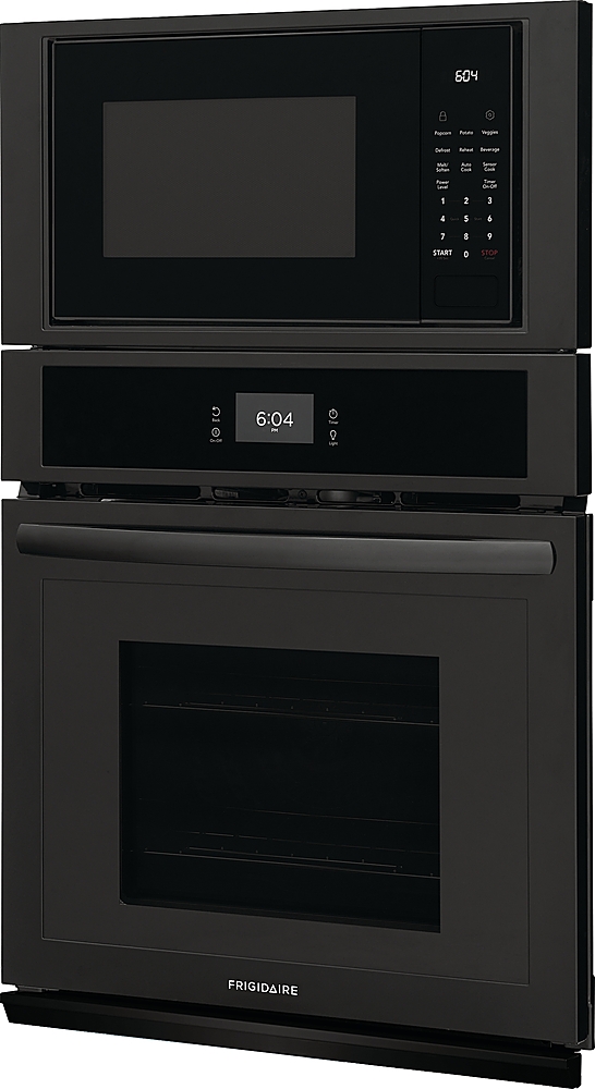 Left View: Frigidaire - 27" Built-in Electric Wall Oven/Microwave Combination - Black