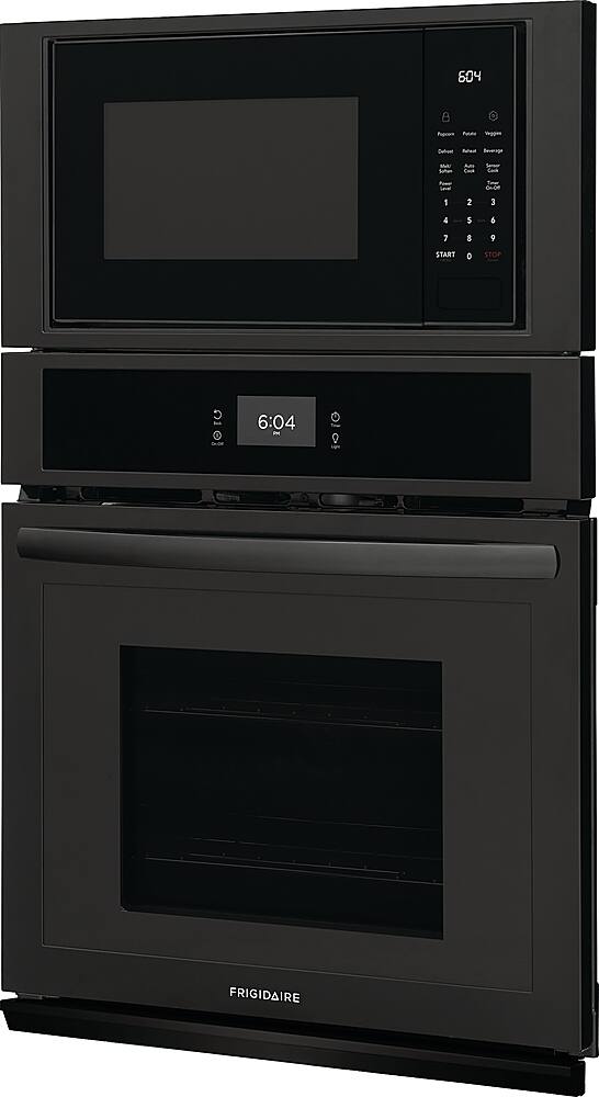 Left. Frigidaire - 27" Built-in Electric Wall Oven/Microwave Combination - Black.