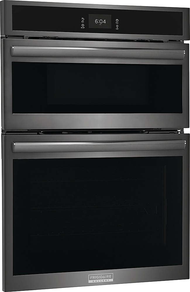 Angle View: Frigidaire - Gallery 30" Built-in Electric Wall Oven/Microwave Combination - Black Stainless Steel