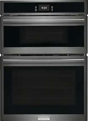 Front. Frigidaire - Gallery 30" Built-in Electric Wall Oven/Microwave Combination - Black Stainless Steel.