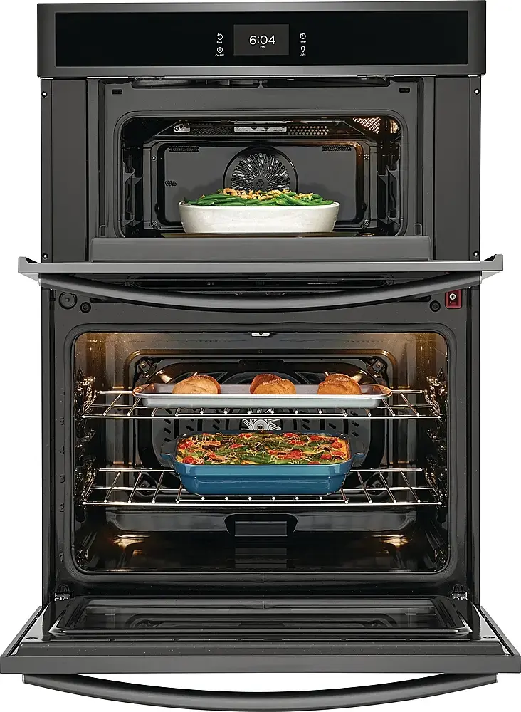 Alt View 14. Frigidaire - Gallery 30" Built-in Electric Wall Oven/Microwave Combination - Black Stainless Steel.