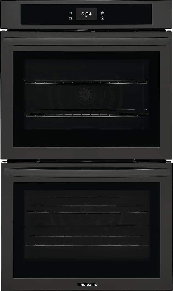 Front. Frigidaire - 30" Built-in Double Electric Wall Oven with Fan Convection - Black.