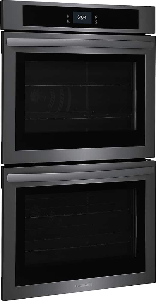 Angle. Frigidaire - 30" Built-in Double Electric Wall Oven with Fan Convection - Black Stainless Steel.