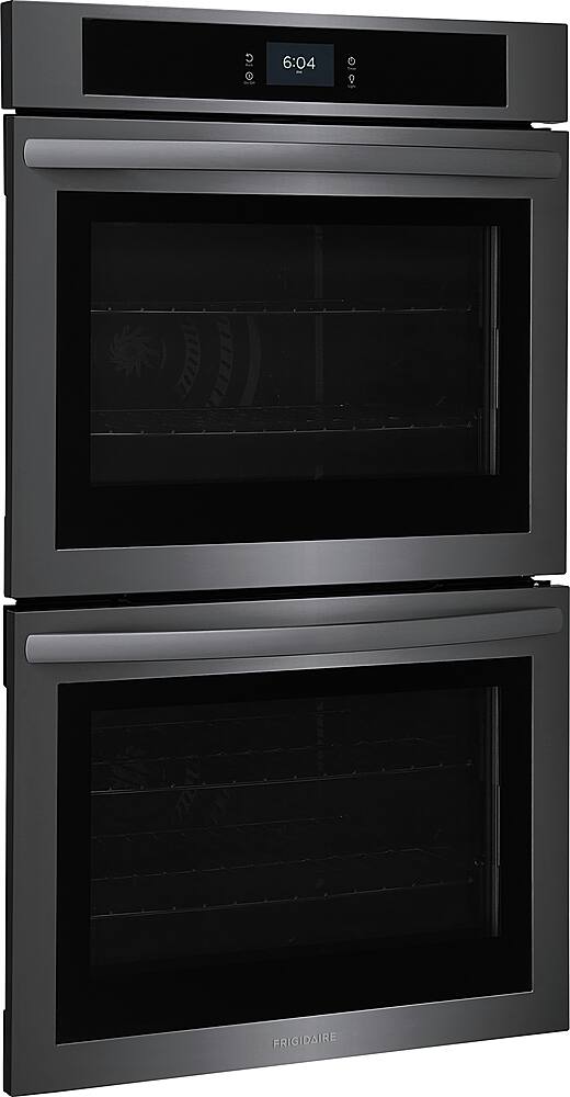 Angle. Frigidaire - 30" Built-in Double Electric Wall Oven with Fan Convection - Black Stainless Steel.