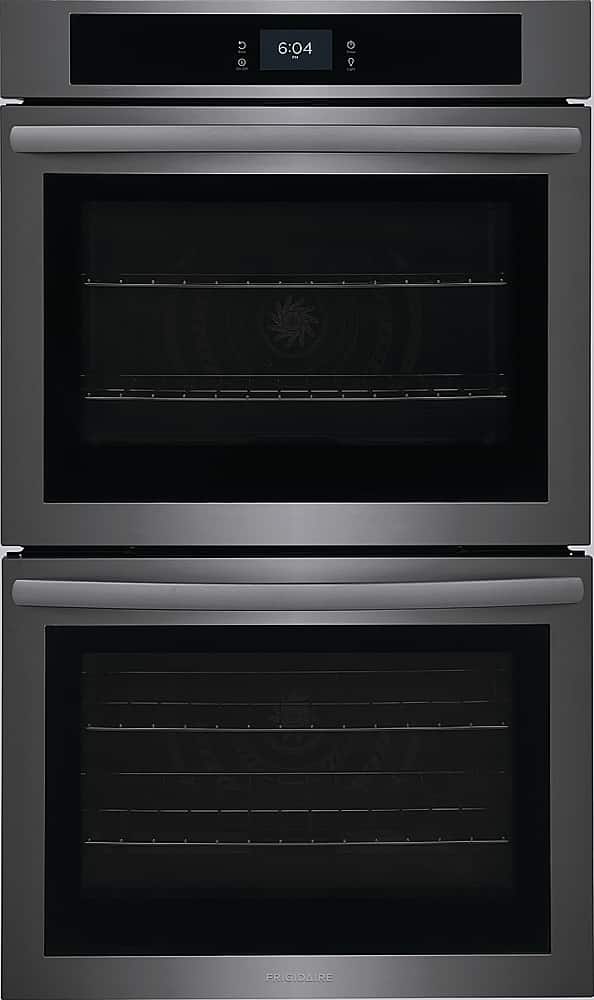 Frigidaire - 30" Built-in Double Electric Wall Oven with Fan Convection - Black Stainless Steel - Front_Zoom
