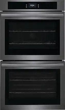 Front. Frigidaire - 30" Built-in Double Electric Wall Oven with Fan Convection - Black Stainless Steel.