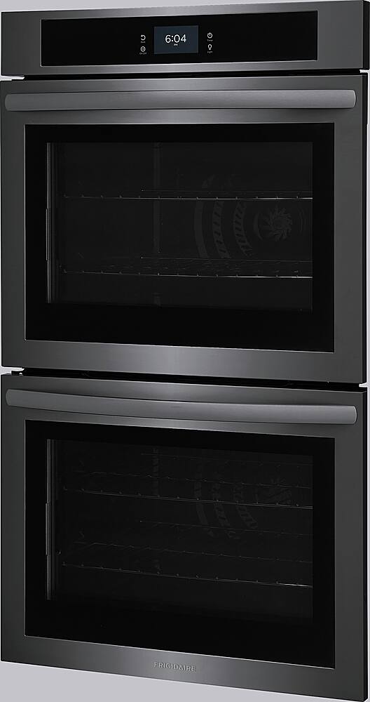 Left. Frigidaire - 30" Built-in Double Electric Wall Oven with Fan Convection - Black Stainless Steel.